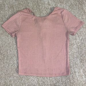 5/$25 Ribbed Baby Pink Tee